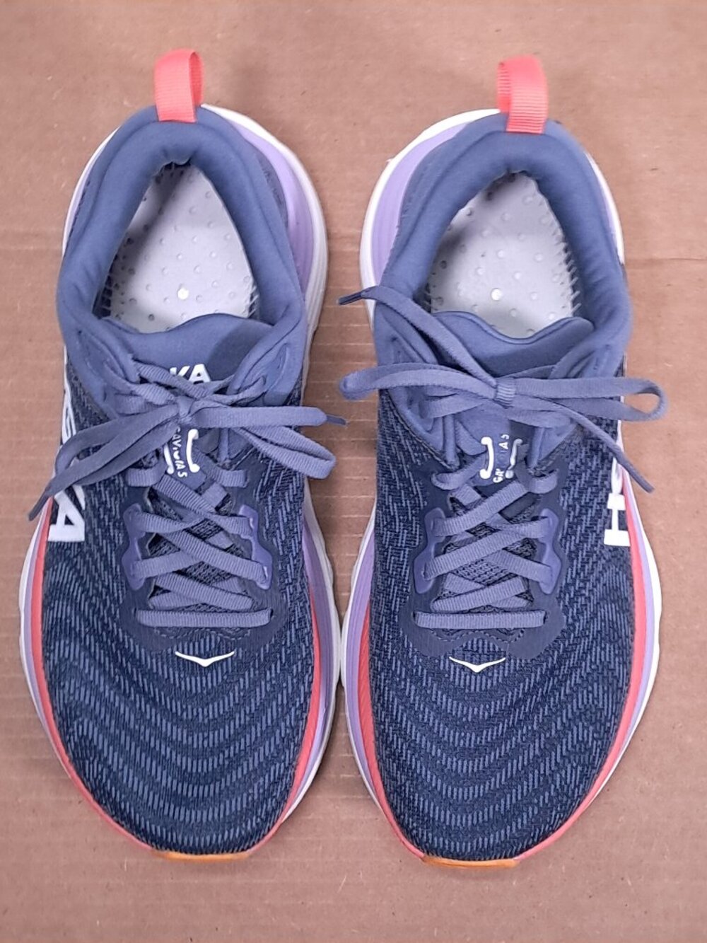 Hoka Gaviota 5 Shoes Women 9.5 B Anchor / Grapefruit Athletic Running Sneakers - Picture 6 of 16